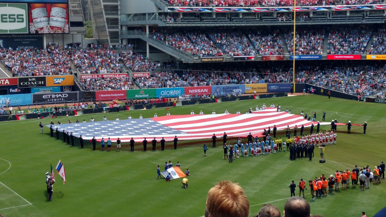 NYCFC vs RB - 7-3-2016 --- American Map Flag
