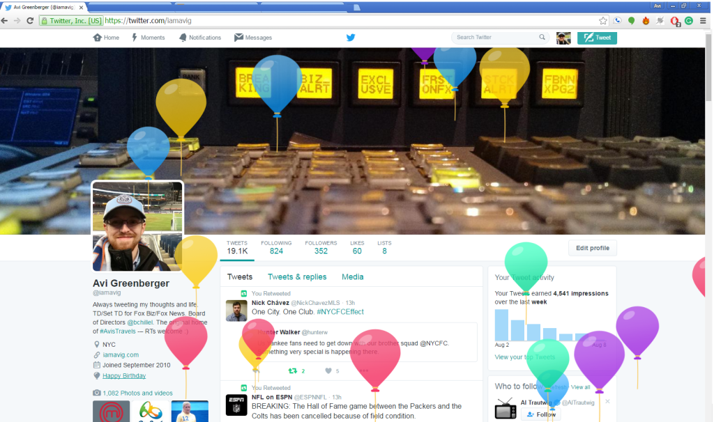 Twitter Profile Balloons