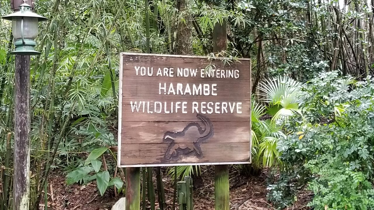 Animal Kingdom Kilimanjaro Safari Harambe Sign